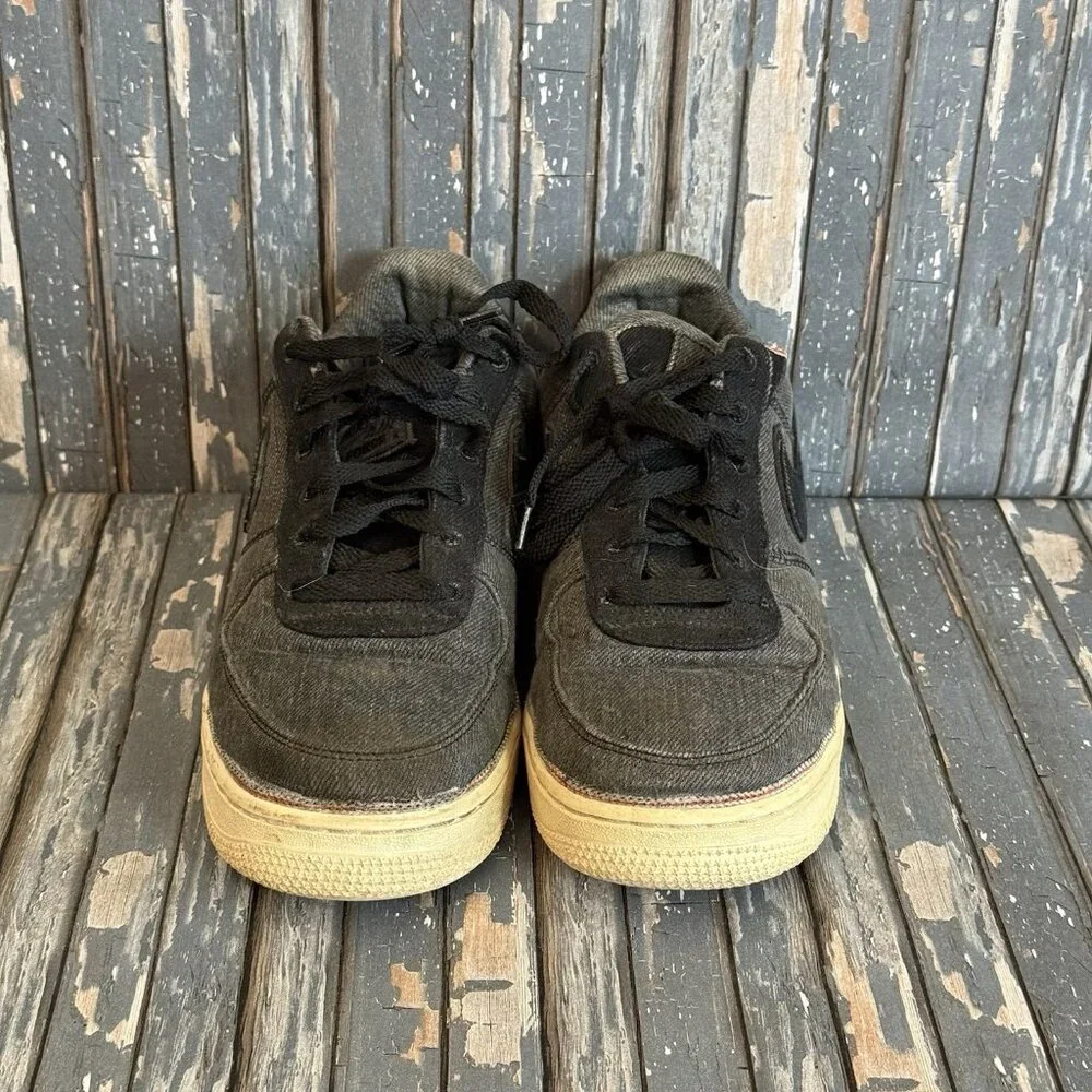 Nike 3x1 x Air Force 1 Premium Low Black Denim Sneakers 905345-006 Boys 6
